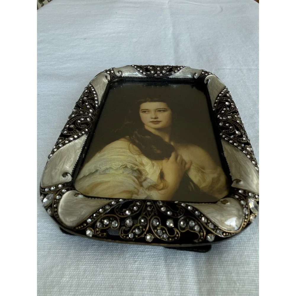Burgundy Rhinestone Embellished Small Picture Frame elegant